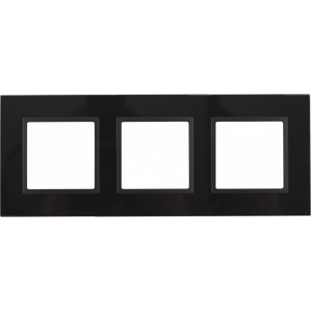 Рамка на 3 поста ЭРА ELEGANCE 14-5103-05 стекло чёрный+антрацит Рамка на 3 поста ЭРА ELEGANCE 14-5103-05 стекло чёрный+антрацит